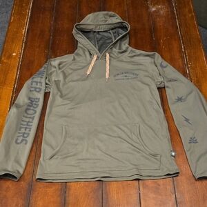 Howler Brothers Army Green SPF/Sun Shirt Hoodie with Graphic Sleeves